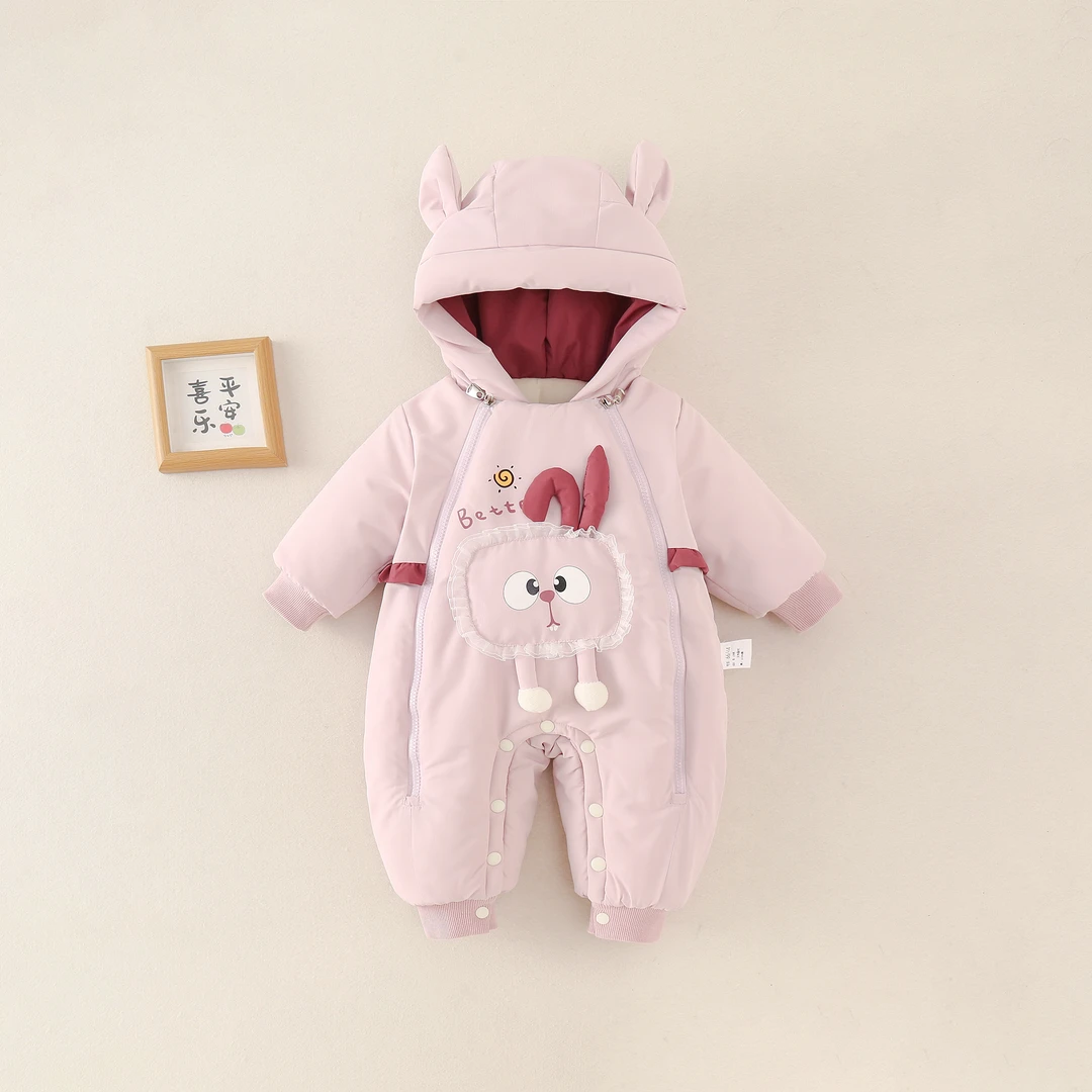 【阳光小兔】拉链哈衣幼儿韩版A类平安冬款爬服可爱超萌儿童衣服