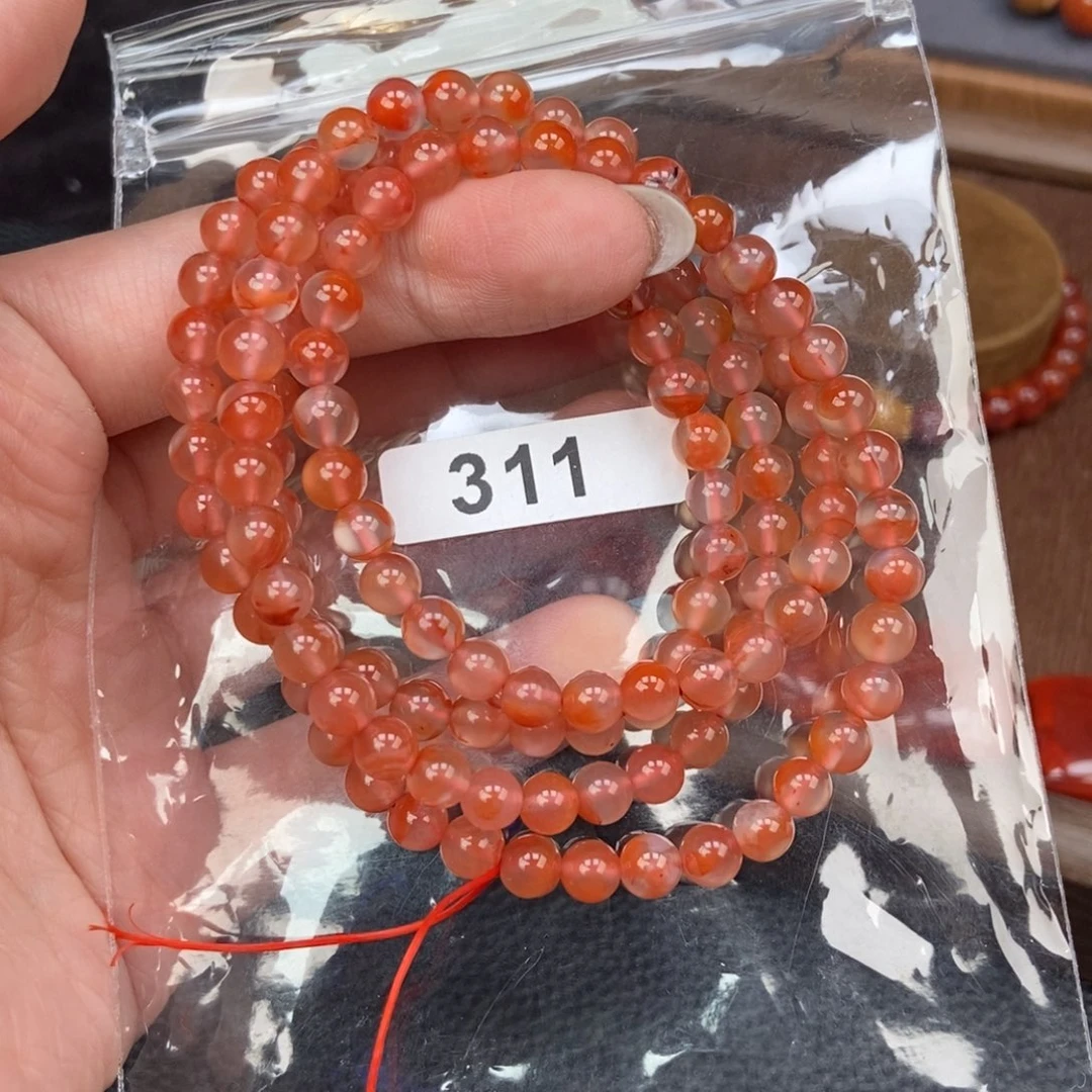 南红玛瑙未镶嵌手链卡5.7