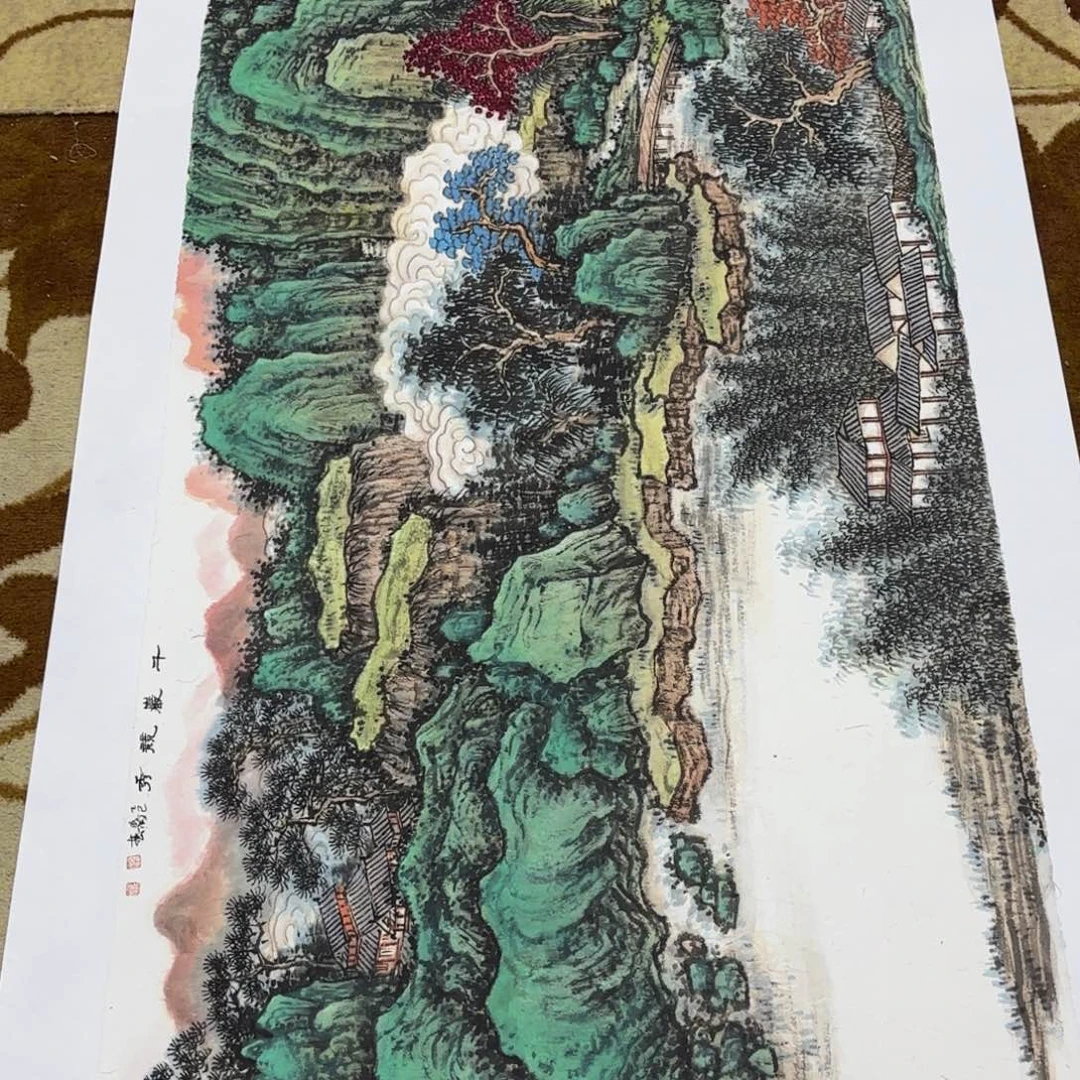 天***淡国画叶成兰小六山水艺