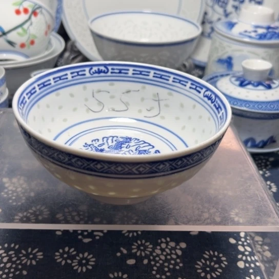 青花玲珑5.5寸饭碗