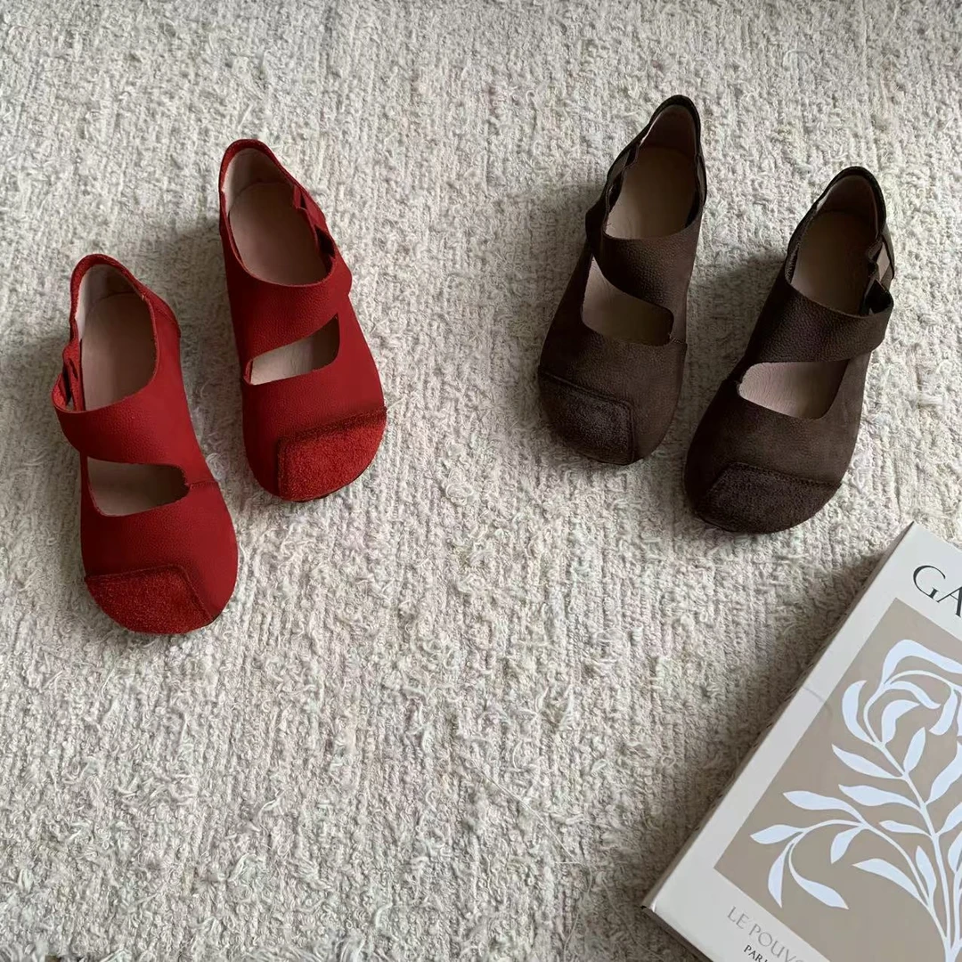 素心轻奢 2025夏季复古牛皮单鞋勃肯鞋森系百搭真皮复古单鞋