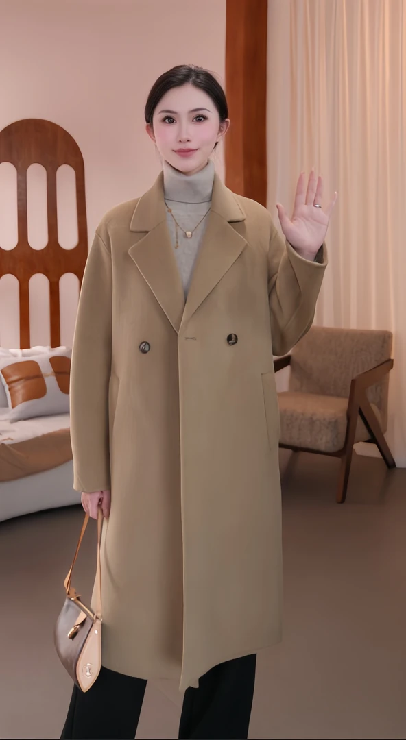 MAN BEI/曼·贝【啾啾专属】8484027经典时尚设计款秋冬羊毛大衣