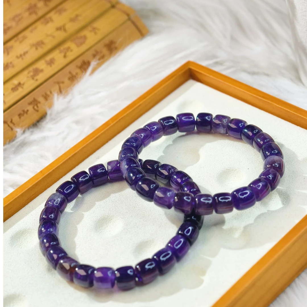 汐雅家樱花  紫冰水晶手串竹节（多样性发其一）7-8mm9-10mm