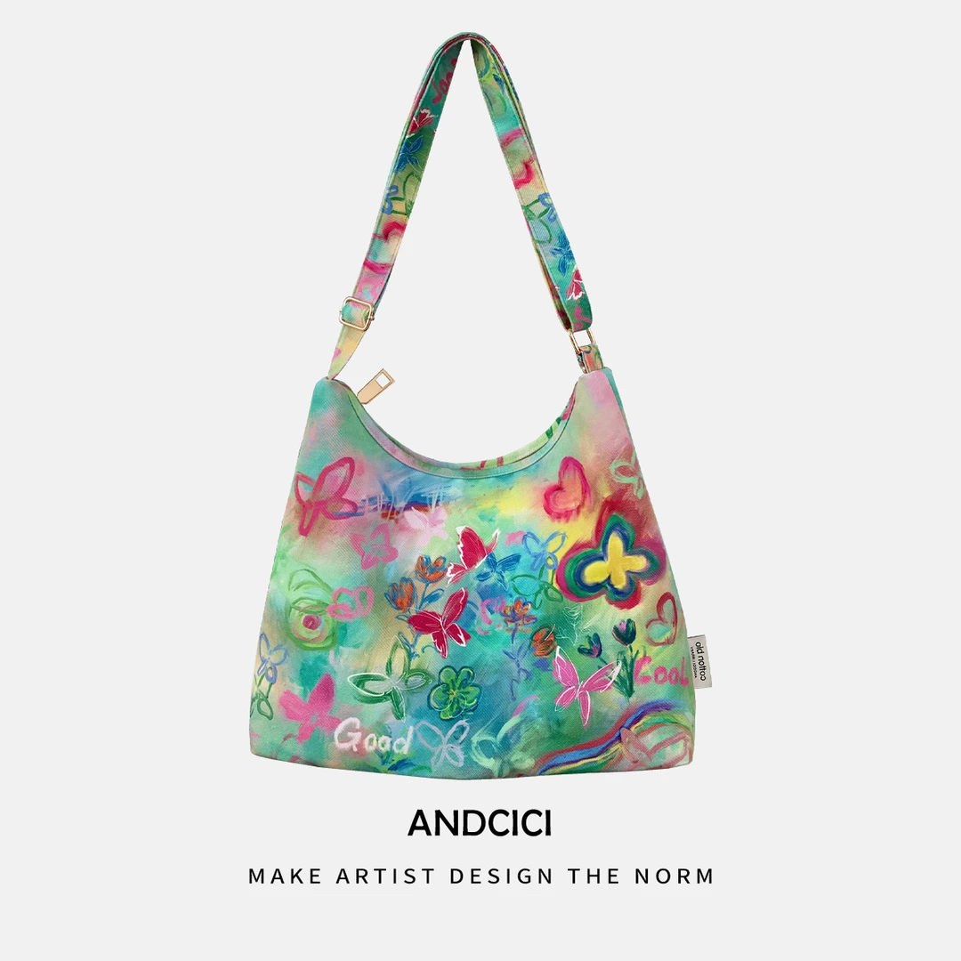 缤纷假日 设计师原创款 拉链斜挎单肩手提包上班通勤包托特书包