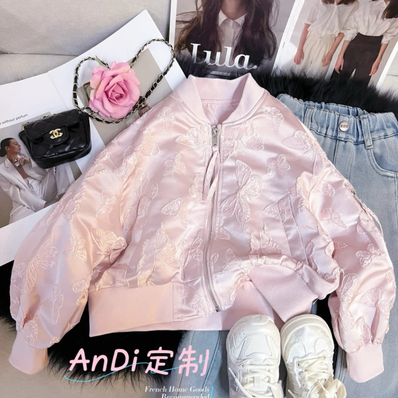 〖ANDI〗订制春季中大童新款设计感蝴蝶结拉链外套3466