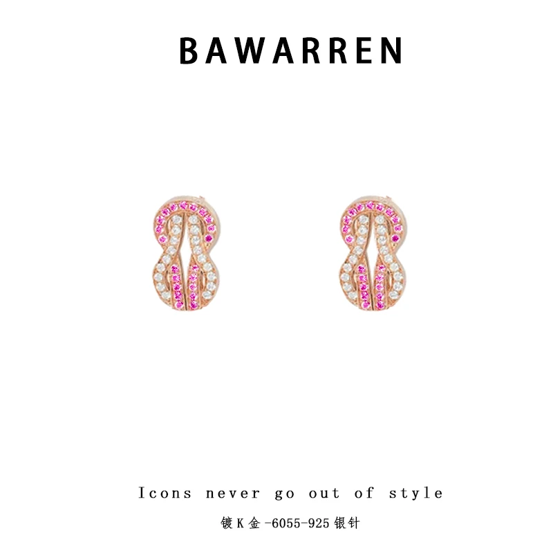 Bawarren 美❤ 6055-发财耳钉简约百搭轻奢