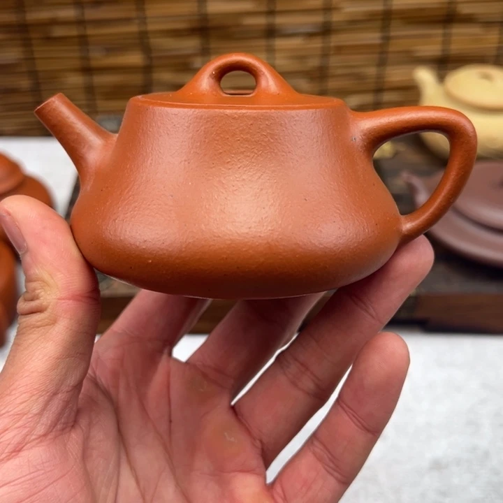 紫砂茶壶生砂朱泥柱瓢