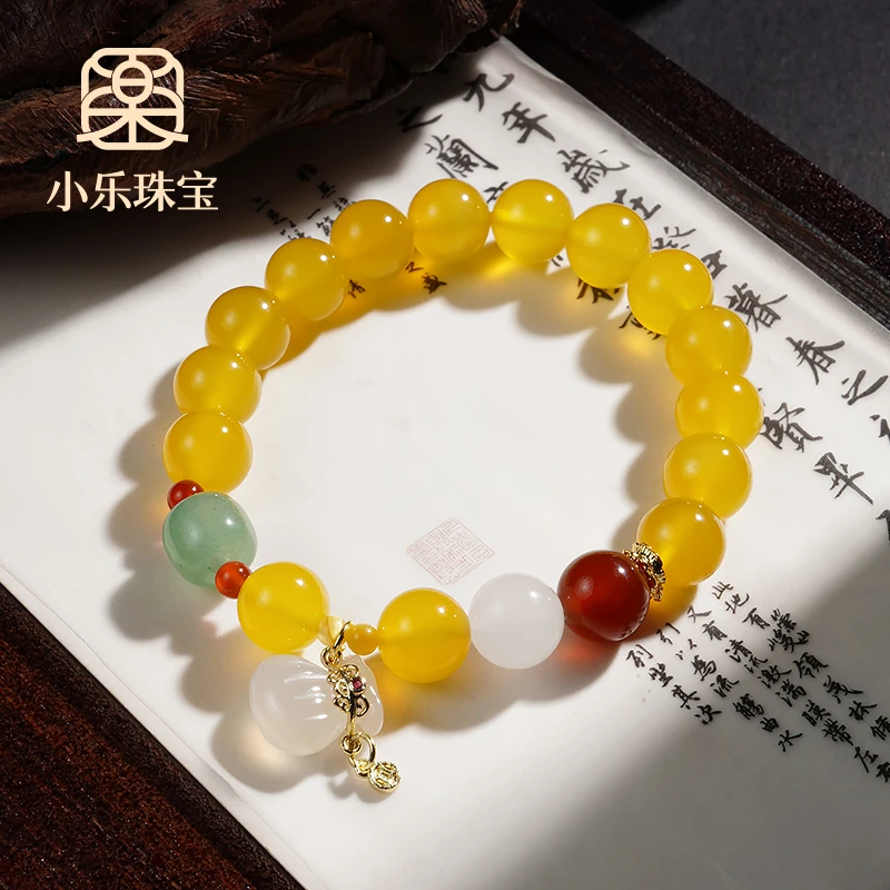 天然黄玛瑙单圈手链多样性发一-10737