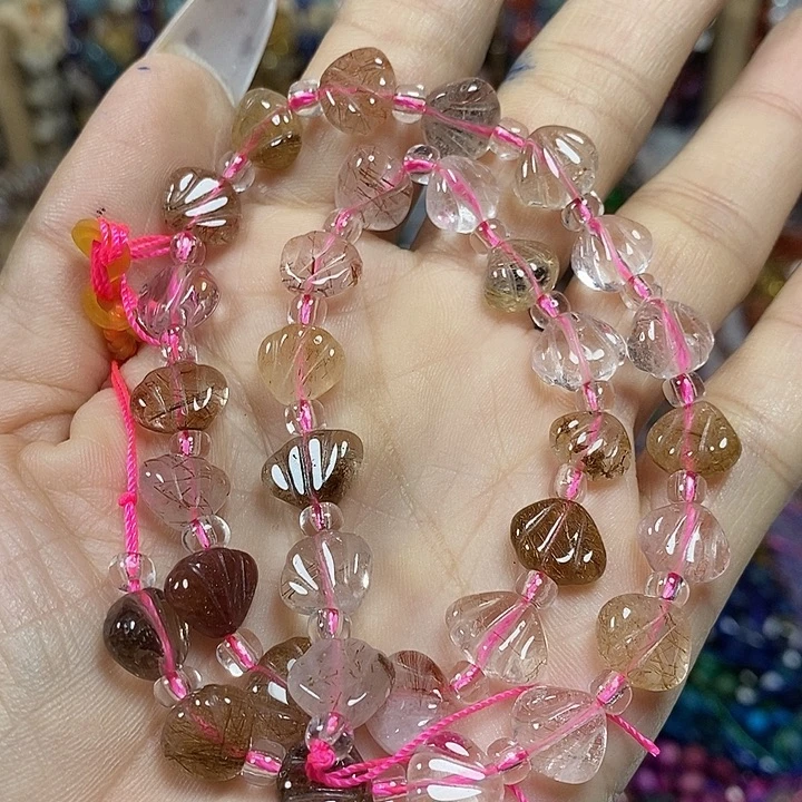 玛瑙/玉髓未镶嵌珠宝半成品天然彩发晶卡10mm