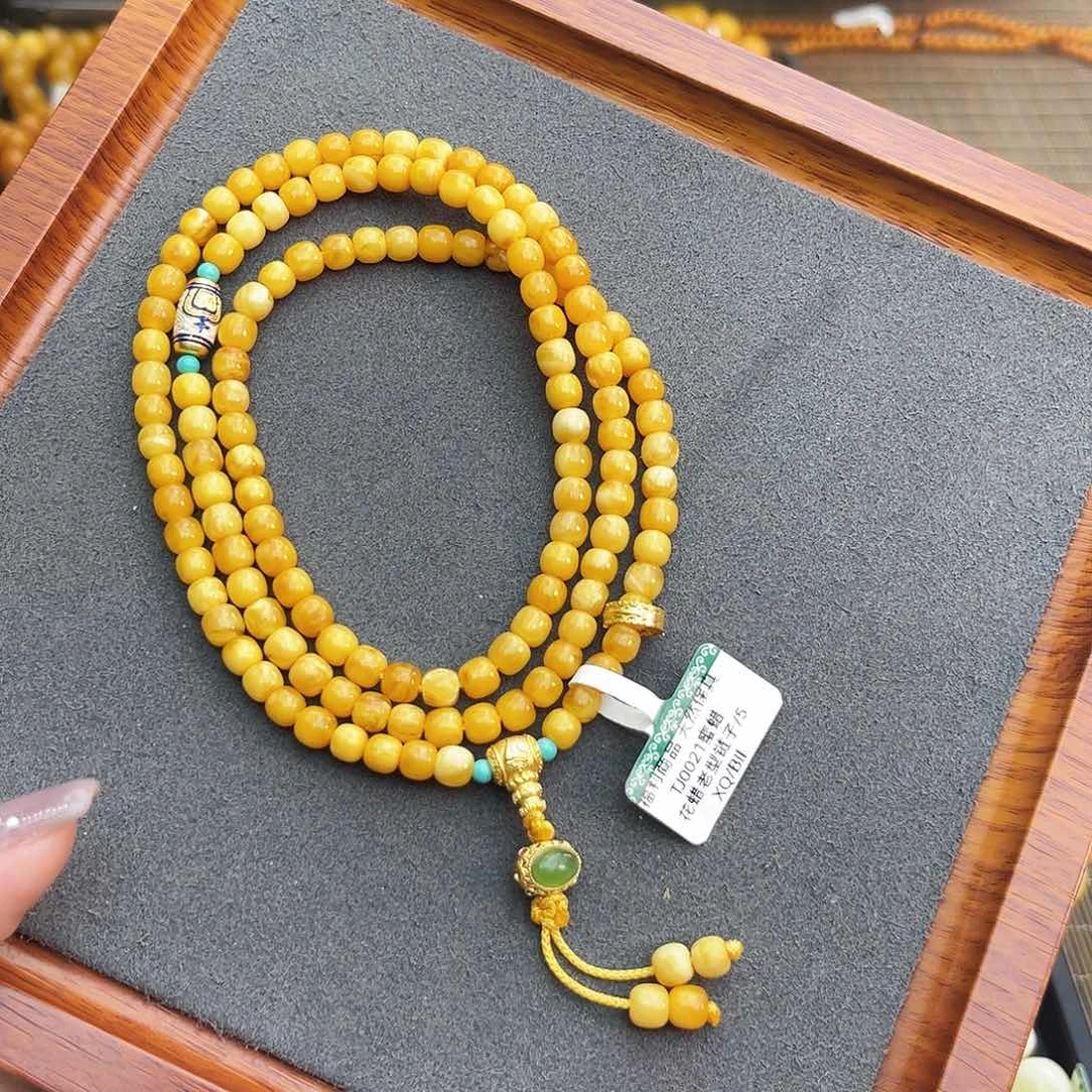 琥珀手链未镶嵌5m花蜡