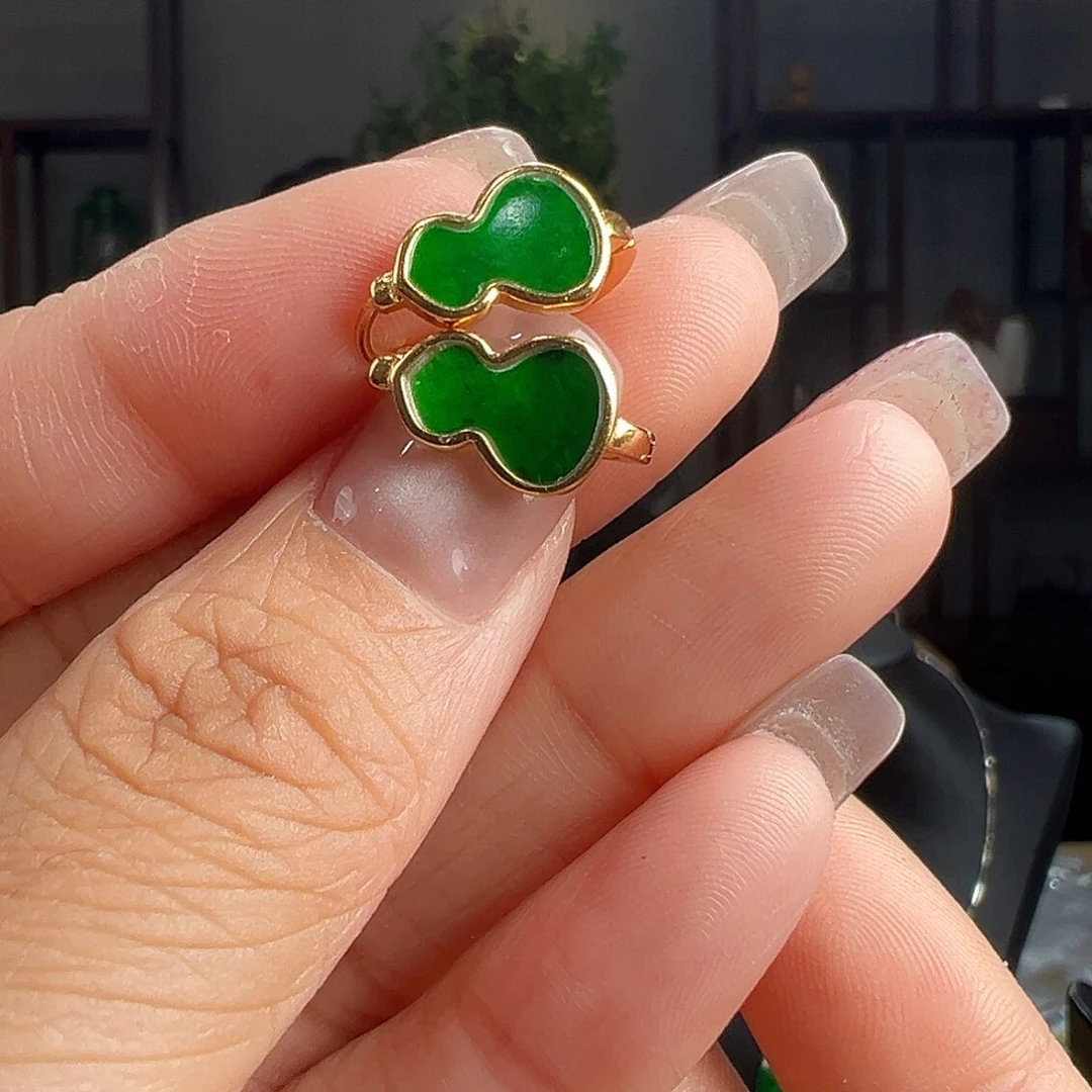 翡翠银S925镶嵌耳饰耳环71