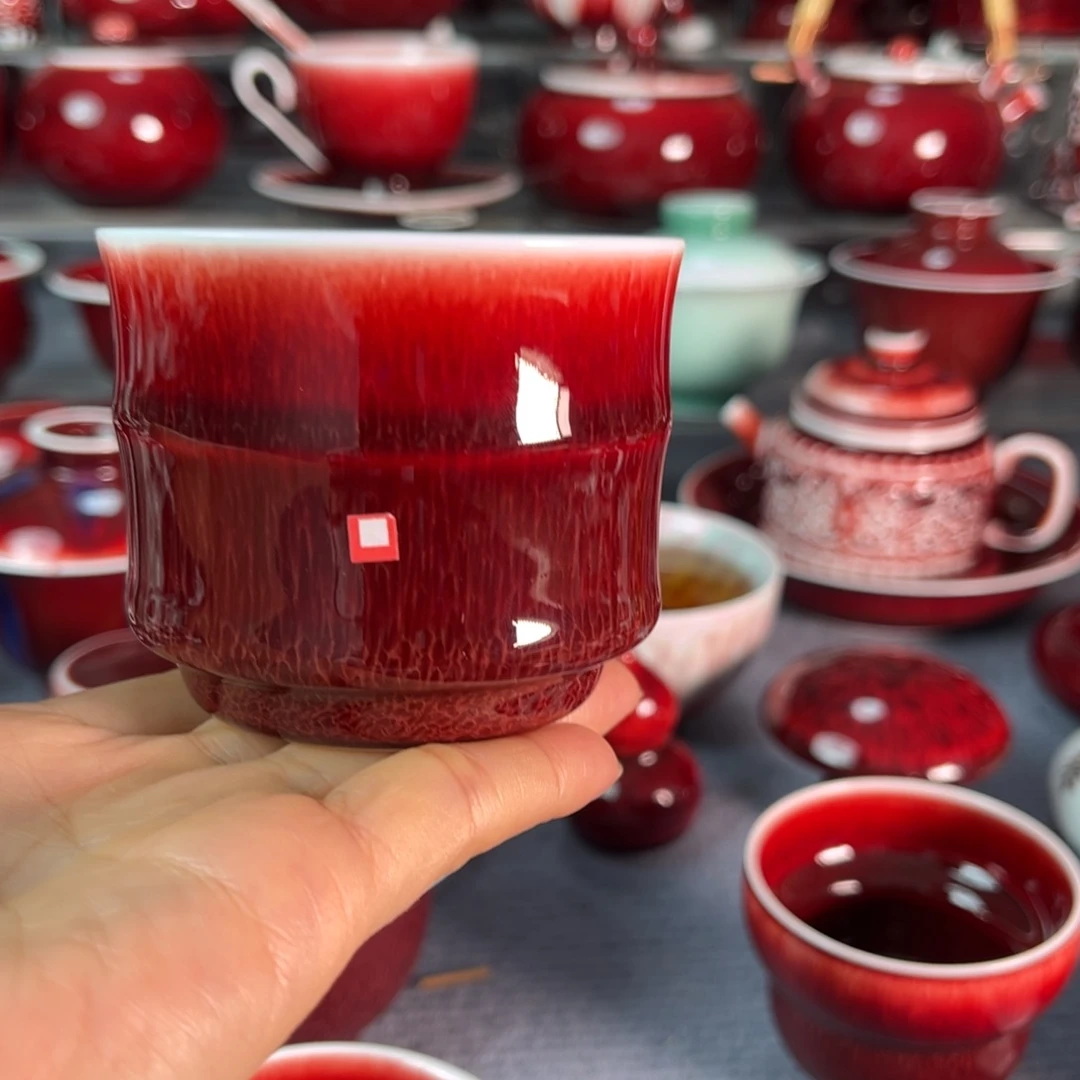 阿***拉景德镇原矿釉竹节杯