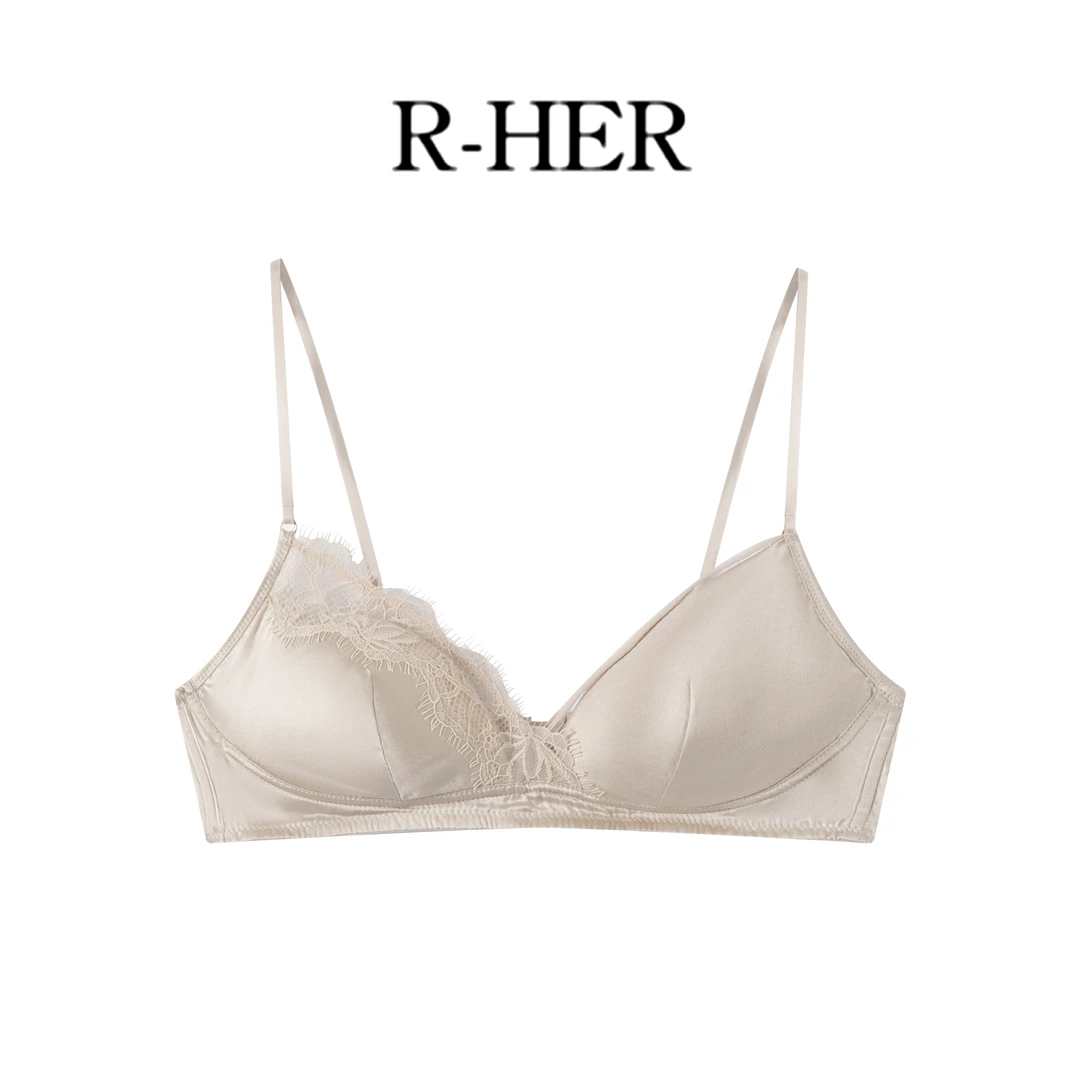 R-HER【法式蕾丝】夏季新款纯欲慵懒风女装真丝睫毛蕾丝法式文胸