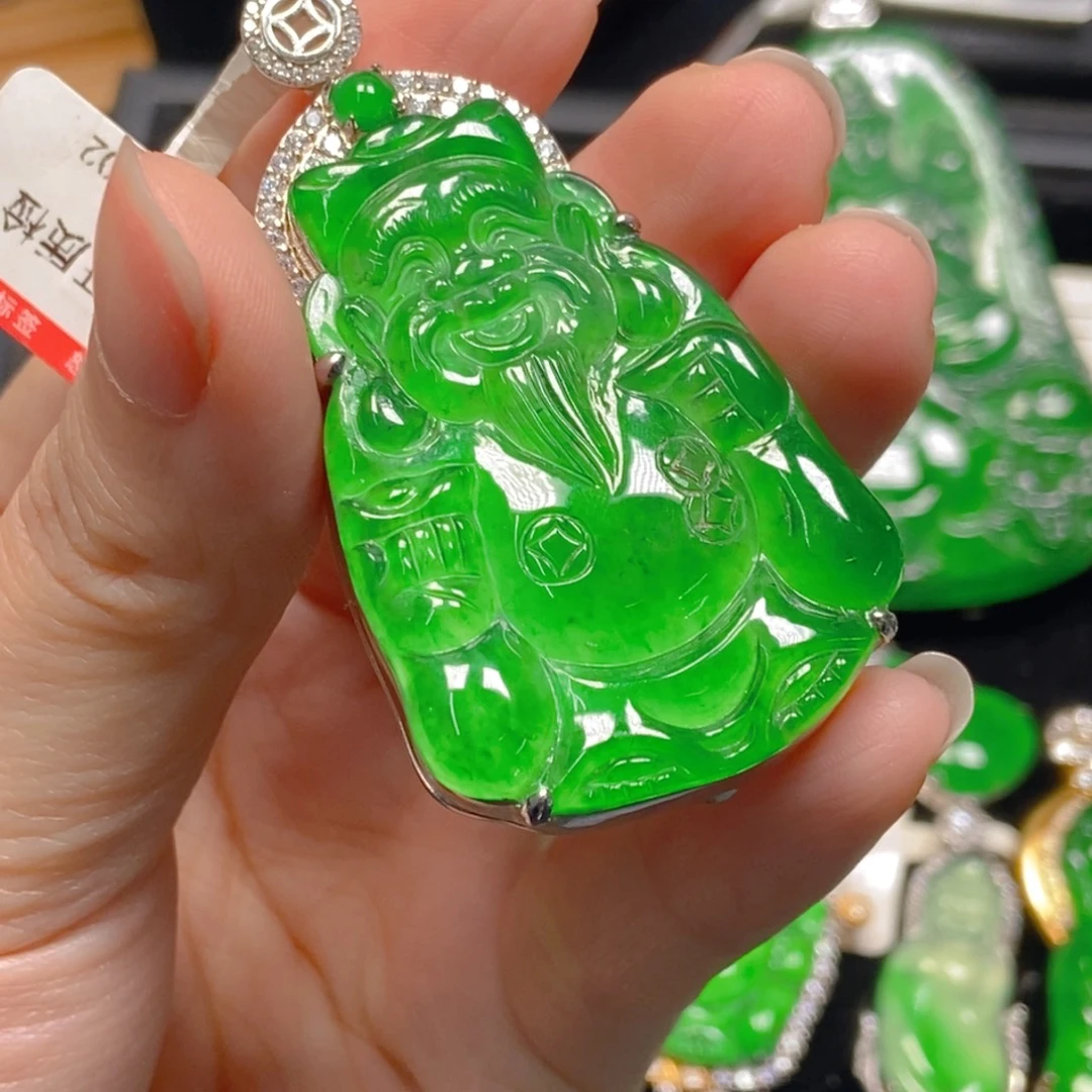 翡翠银S925镶嵌吊坠(不含链)