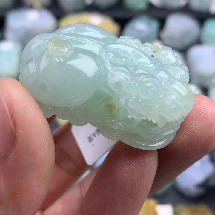 翡翠未镶嵌颈饰天然缅甸翡翠招财貔貅吊坠