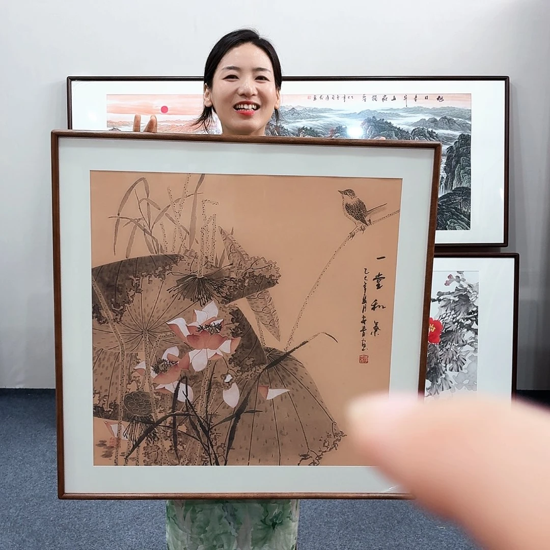 国画手绘作品80×80尺寸
