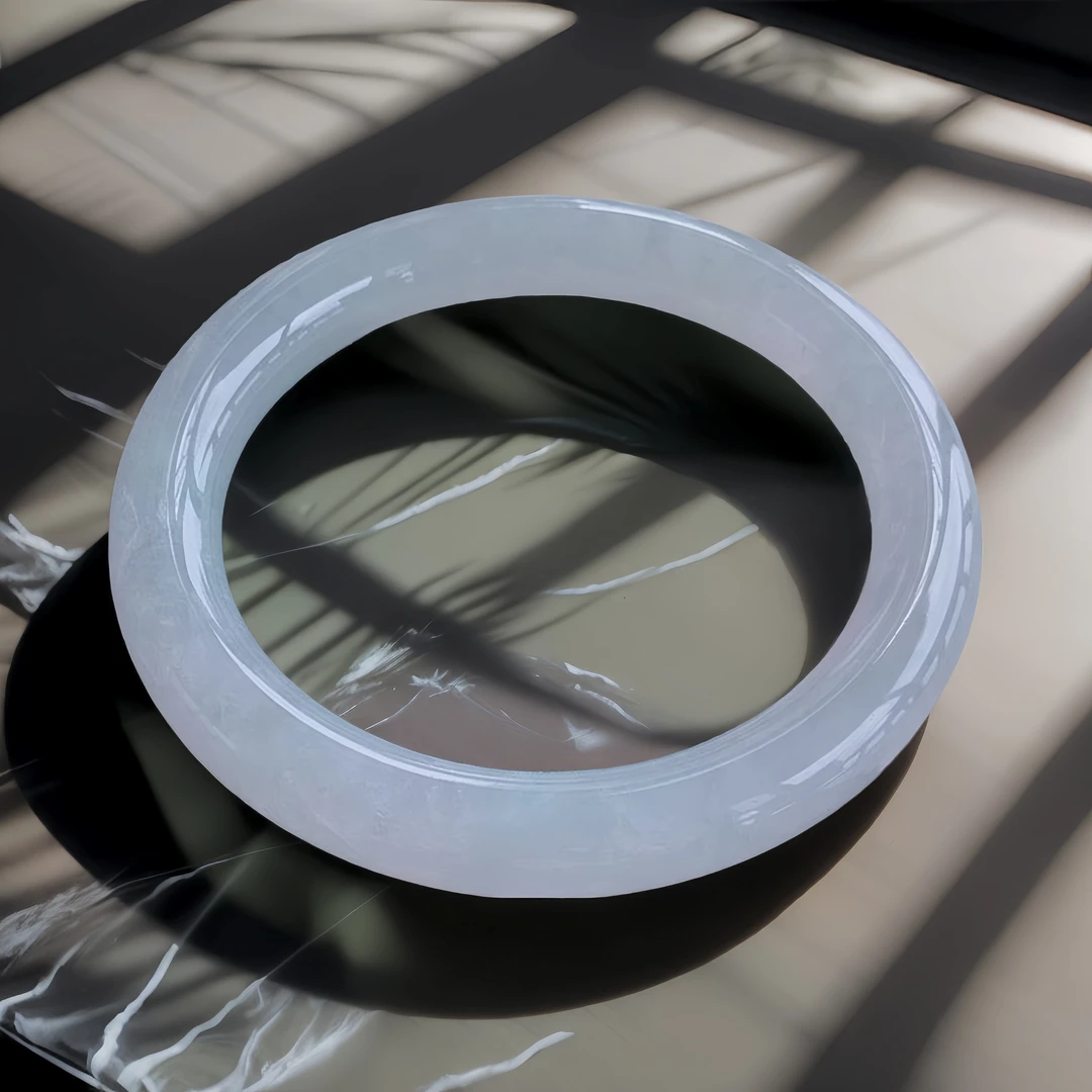 缅甸翡翠冰润手镯58圈yop天然a级冰透美人镯正品老坑玉镯子送妈妈