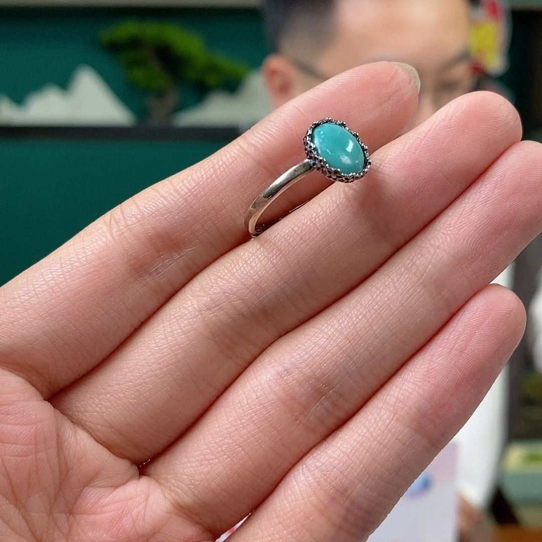 绿松石银S925镶嵌珠宝奇石51