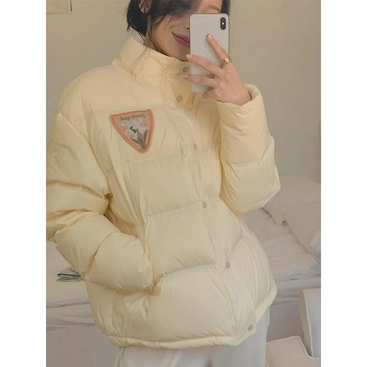 2024年冬季新款奶黄小个子羽绒服女加厚外套