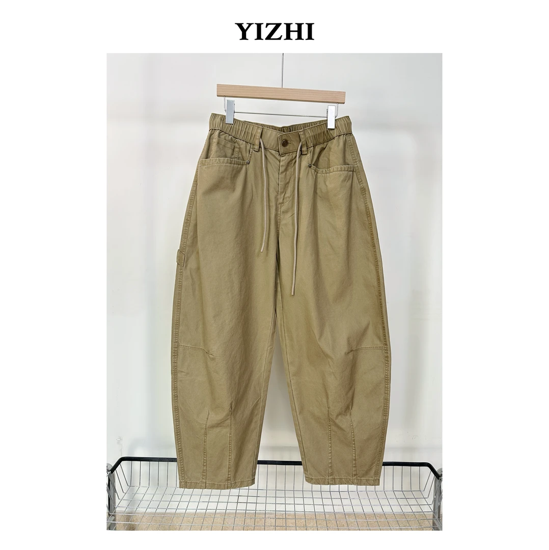 一志YIZHI 春季巴黎裤85090水洗精棉大阔腿裤香蕉裤休闲裤