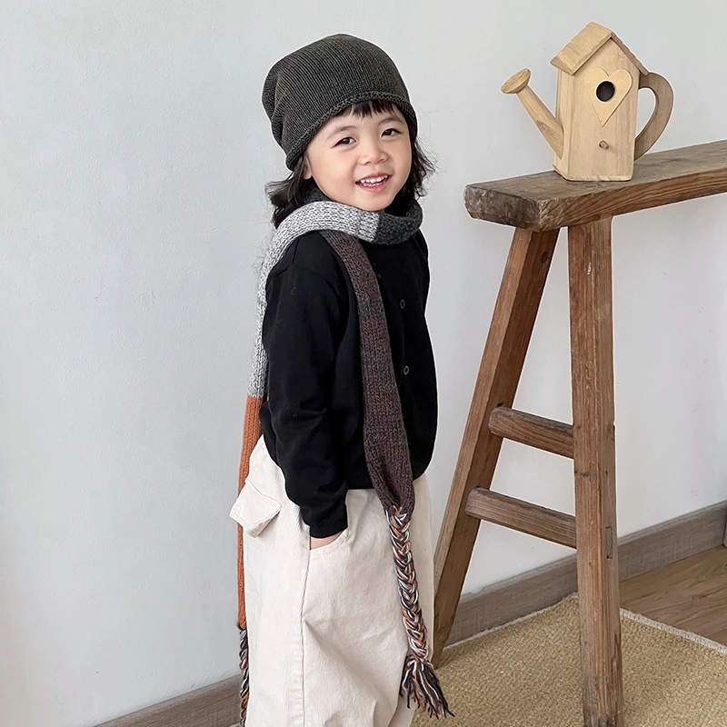 宝宝帽子毛线帽针织帽堆堆帽户外ins韩系中大童冷帽套头帽秋冬