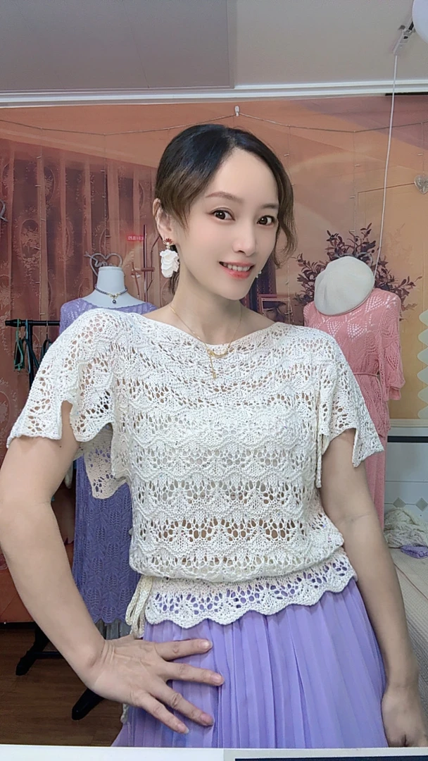 《倾心》线材棉麻蕾丝＋纯棉珠片小码下单4中码和大码下单5送教程