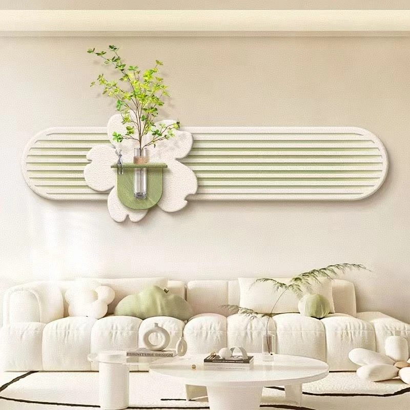 D209奶油风清新花卉客厅沙发墙装饰画精雕绿植卧室床头过道挂画