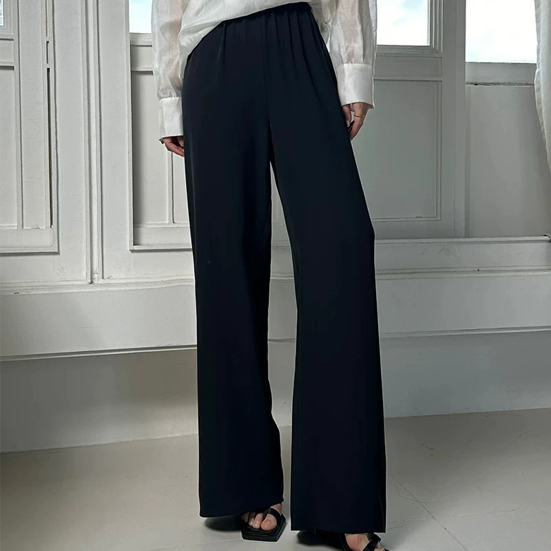 女士新款垂感空气阔腿裤宽松直筒休闲裤薄款拖地女夏