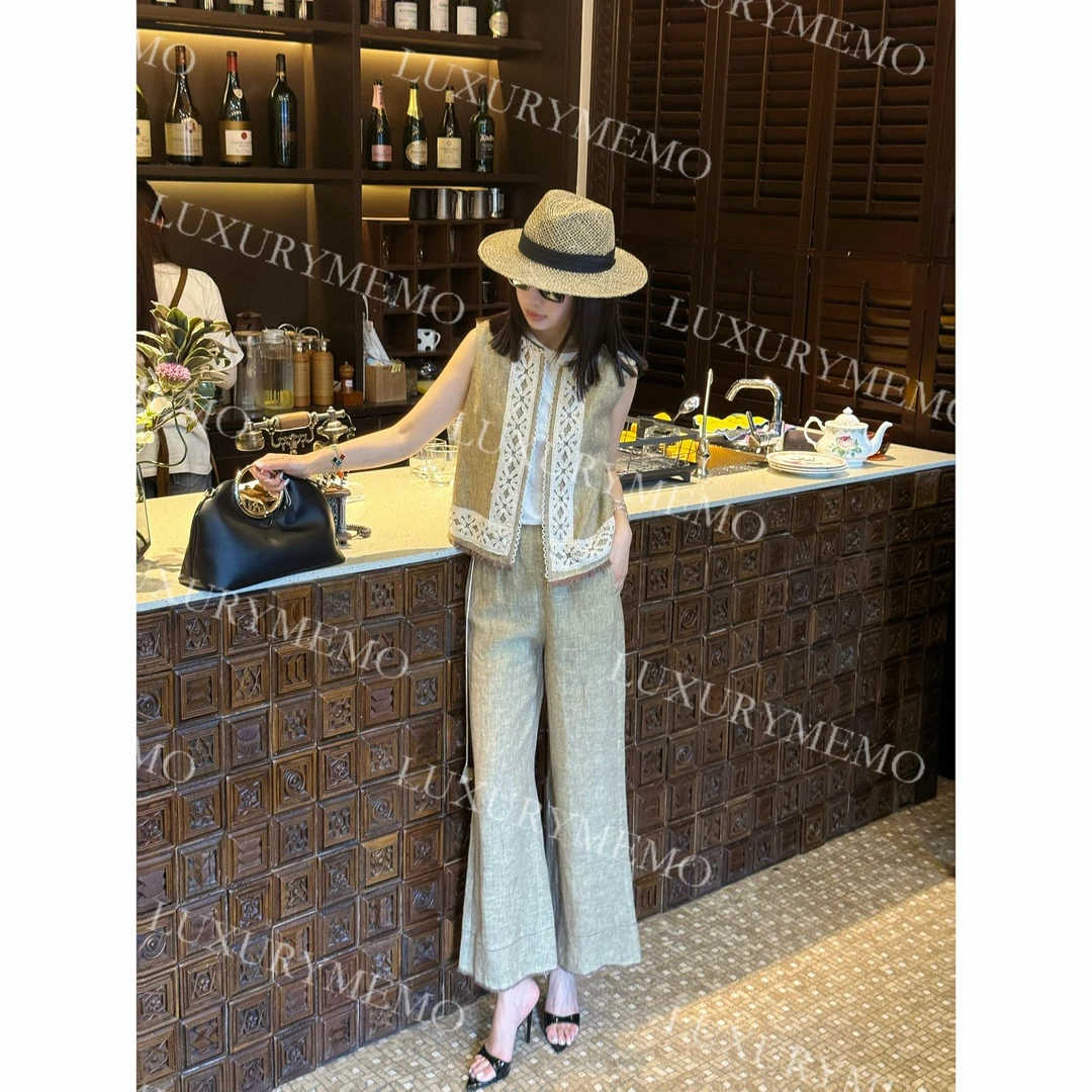 LUXURYMEMO【安妮茶会】法国质感美学高端亚麻浪漫随性复古老钱风