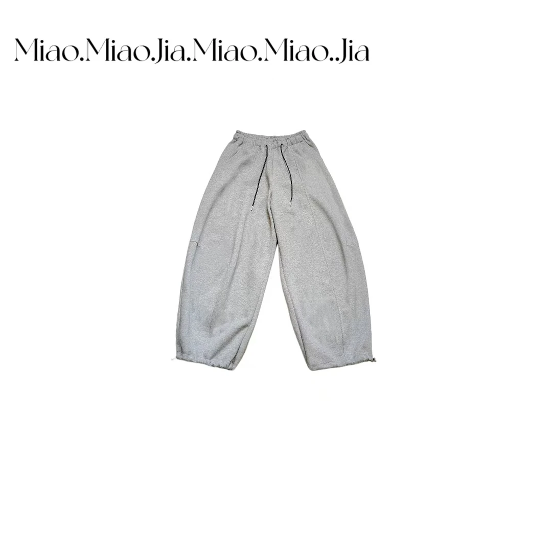 /苗苗家/『字母卫酷』宽松休闲百搭松紧腰抽绳束脚卫裤女2025年春