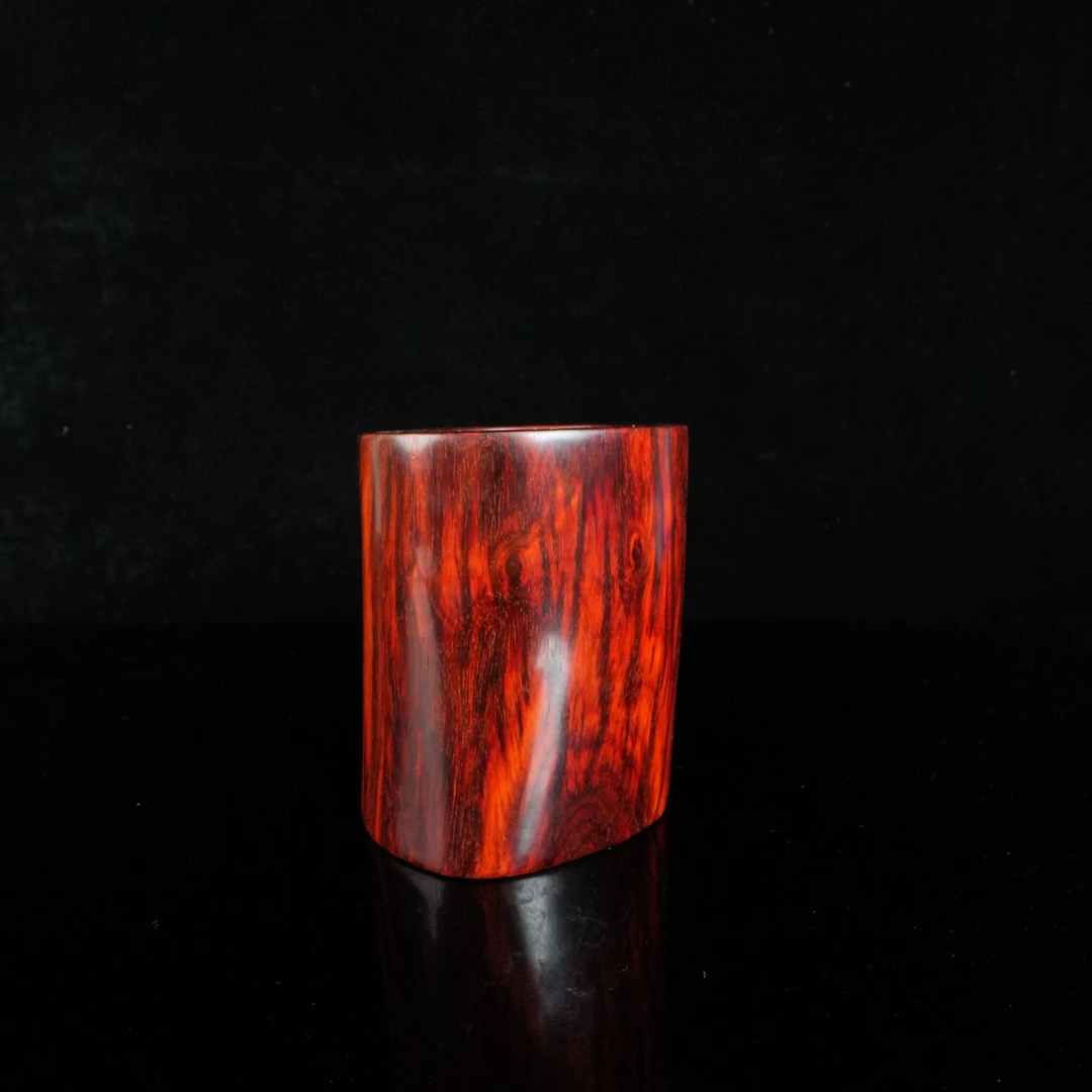 B7721 印度小叶紫檀老料随型笔筒 10x11x13cm 980.8g