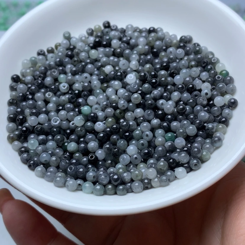 【闪购商品】翡翠散珠卡3.5乌鸡100颗