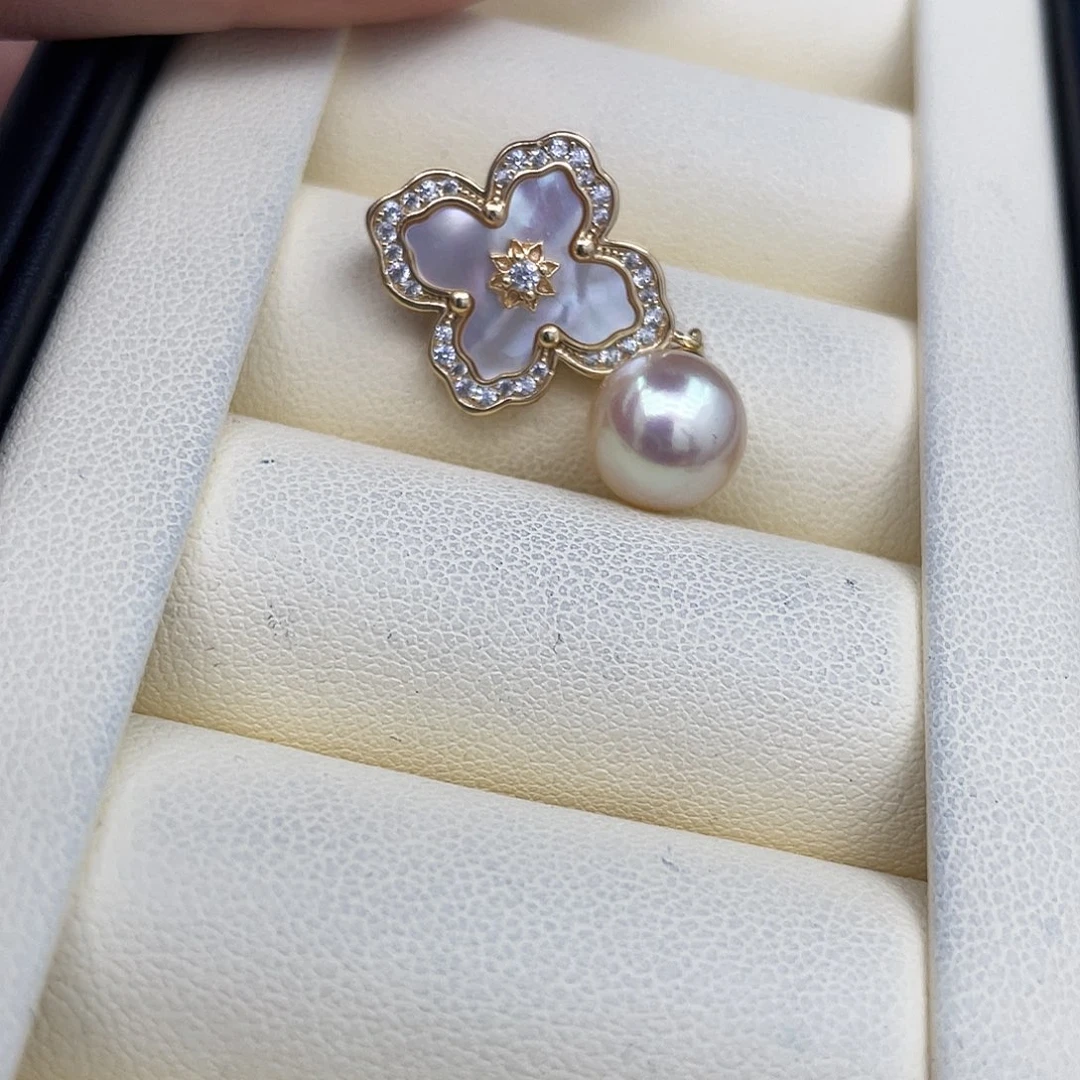 颈饰拼合珍珠（马贝珠）银S925镶嵌