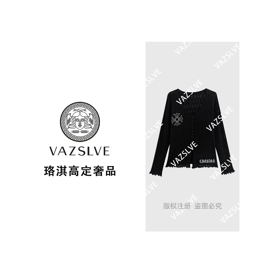 【VAZSLVE/珞淇高定】新款烫钻时尚休闲设计师开衫外套W7311