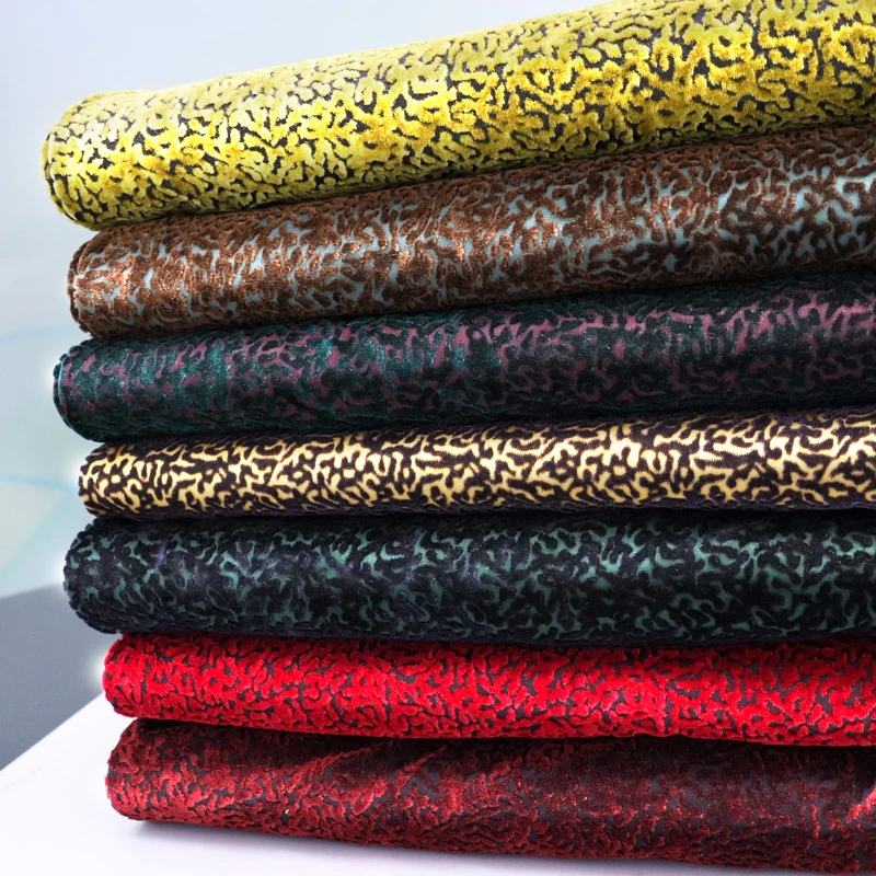 丝绒烂花面料高支高密柔软亲肤透气新中式旗袍连衣裙服装布料