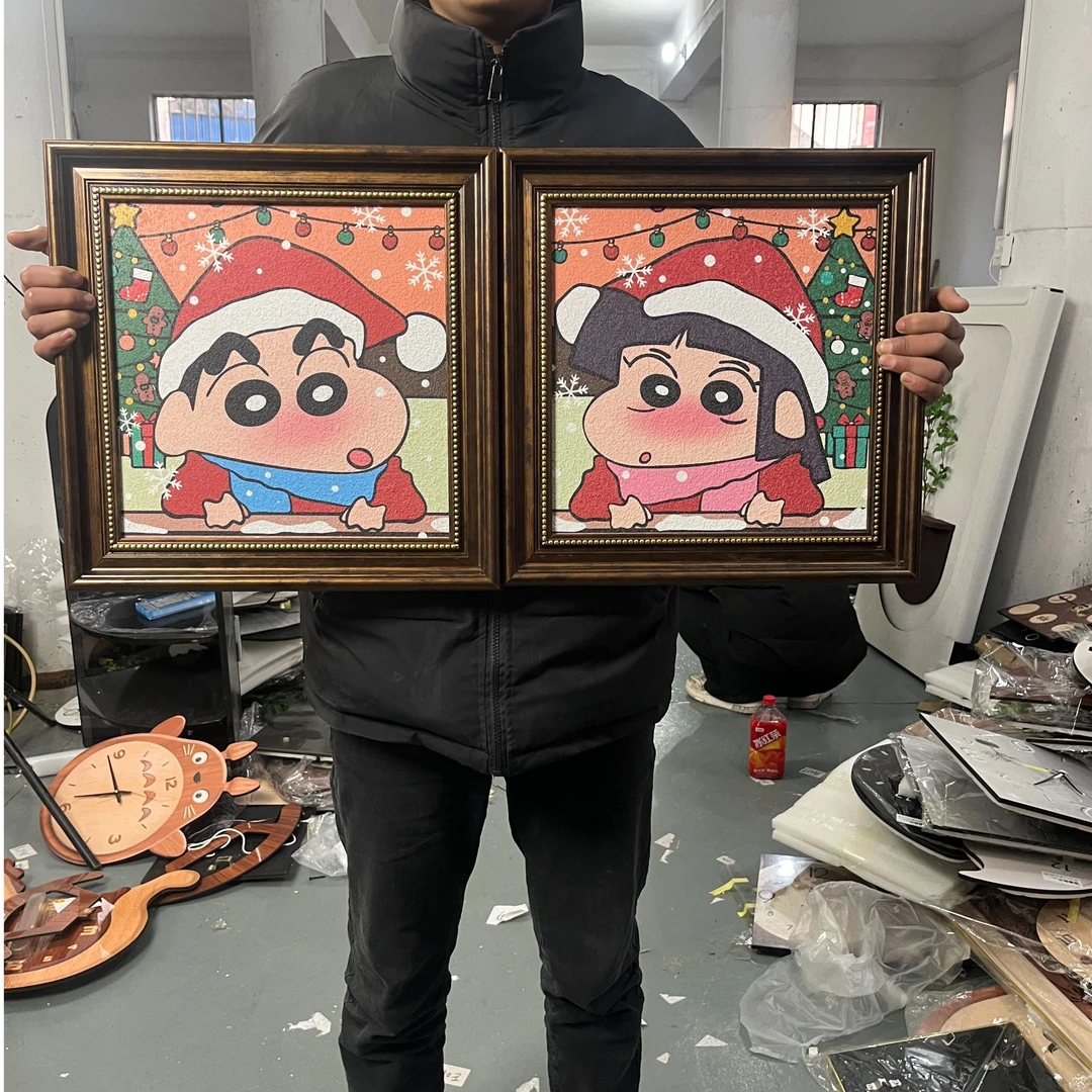 蜡笔小新多巴胺ins风可爱卡通客厅装饰画圣诞氛围感卧室小新4040