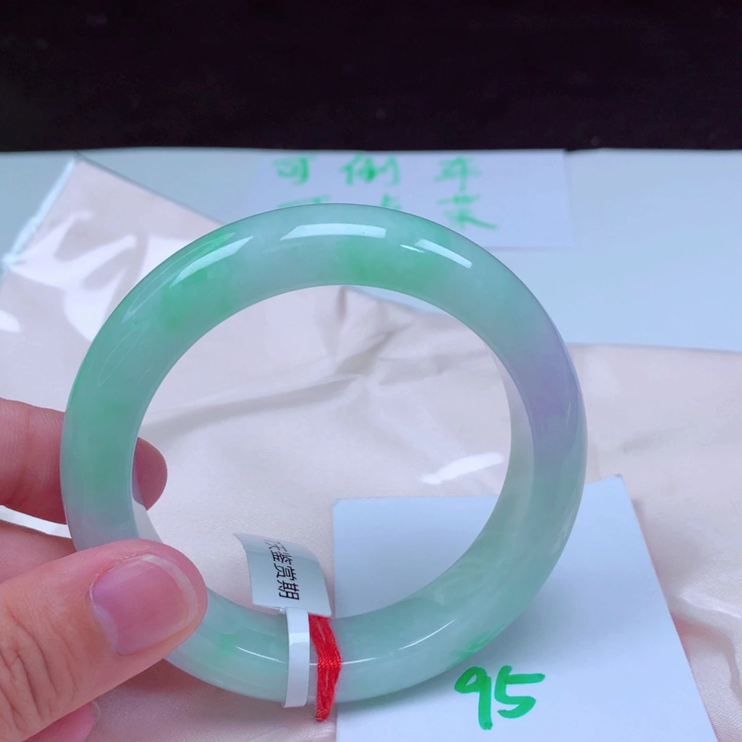 未镶嵌手镯翡翠缅甸天然A货翡翠手镯56.8