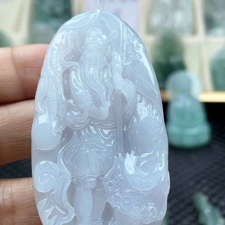 颈饰未镶嵌翡翠天然翡翠关公