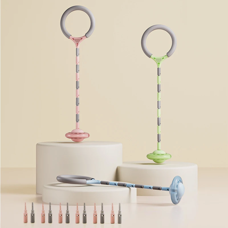 儿童闪光跳跳球发光蹦蹦球套脚旋转脚部呼啦圈男女孩弹跳跳杆运动