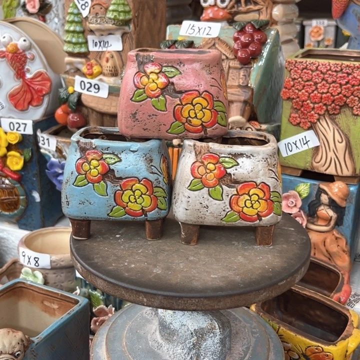 紫砂花盆粗陶材质多肉花盆