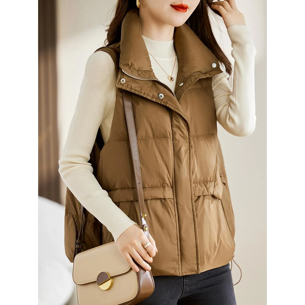 羽绒背心女短款2025新款冬季外套无袖时尚小个子设计感气质百搭潮