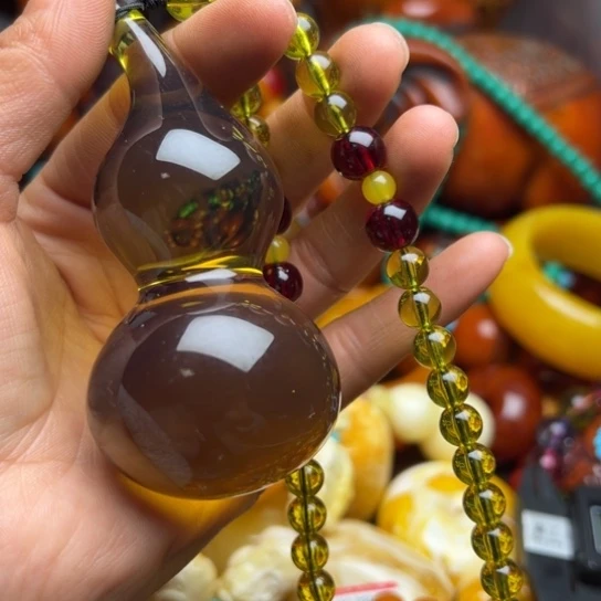 琥珀（花珀）手串未镶嵌蜜蜡