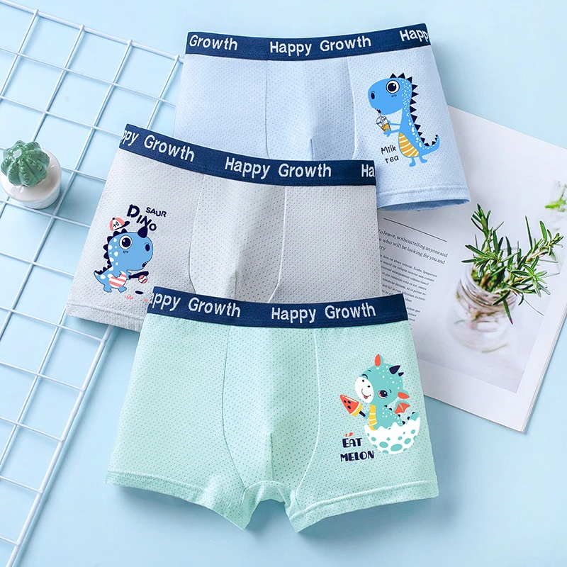 儿童内裤男童透气网眼四角中小童夏季薄款男孩冰丝平角短裤莫代尔