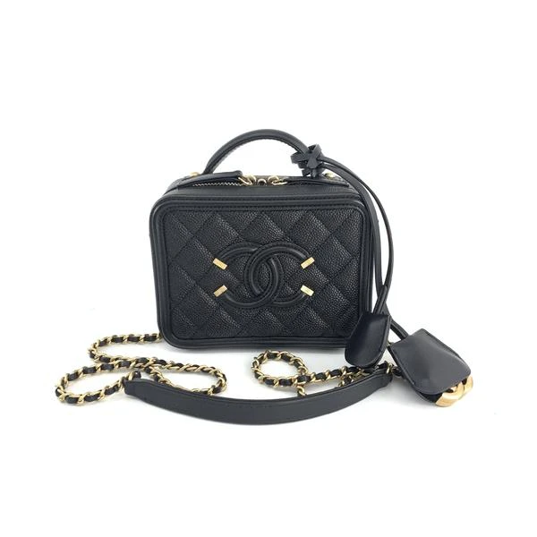99新 Chanel/香奈儿 1600|香奈儿相机斜挎包黑金荔枝牛