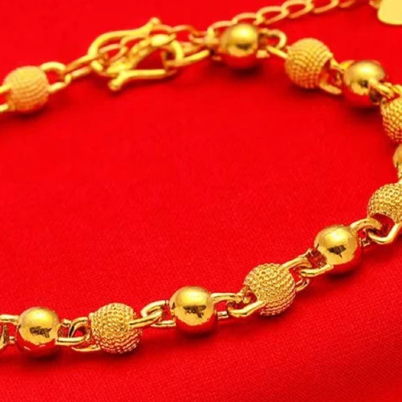 合金手链 合金越南精品饰品光沙珠手链不褪色电镀合金甜美风格男