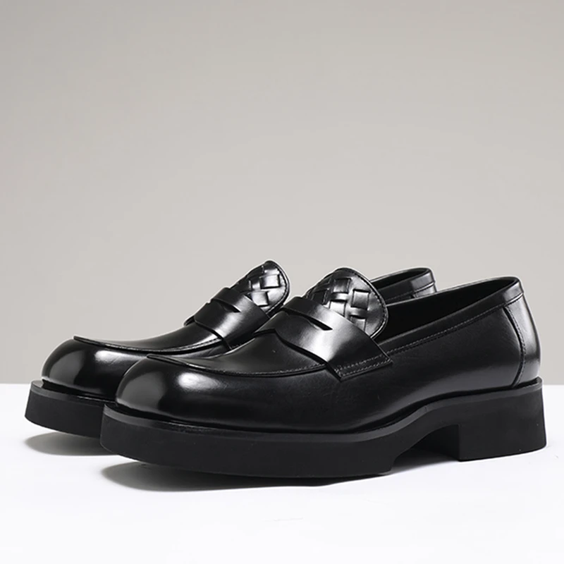 头层牛皮伦风商务休闲乐福鞋男真皮手工擦色高档男士皮鞋潮流单鞋