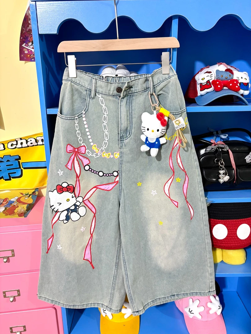 3甜【飘带链条kt】七分裤时尚潮流284