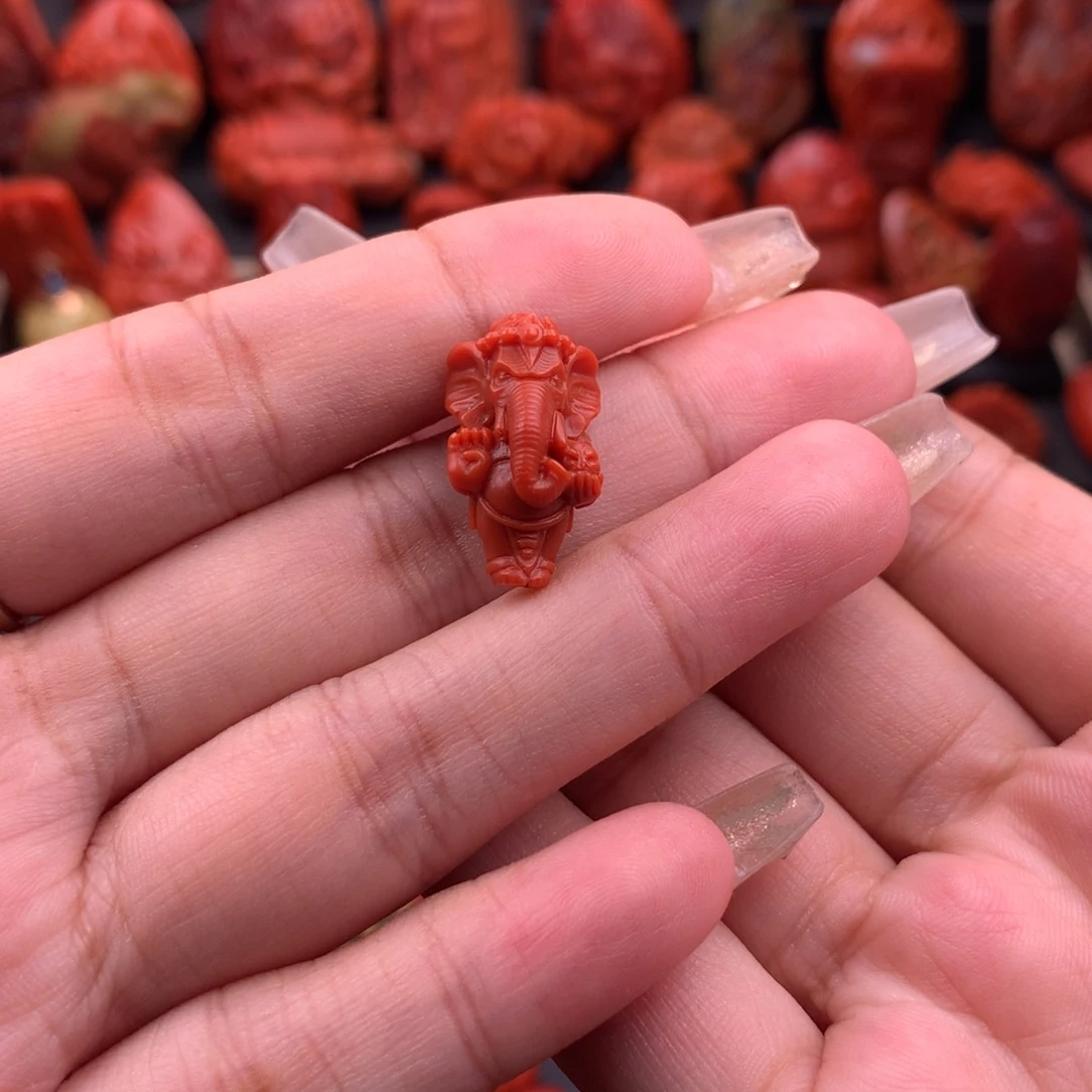 南红玛瑙南红川料原矿精工象神三通12mm➕未镶嵌