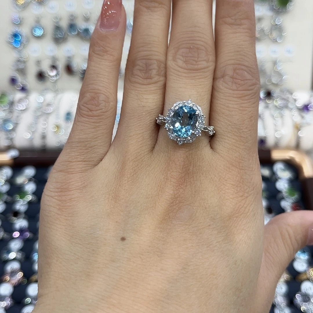 蛇纹石玉银S925镶嵌戒指