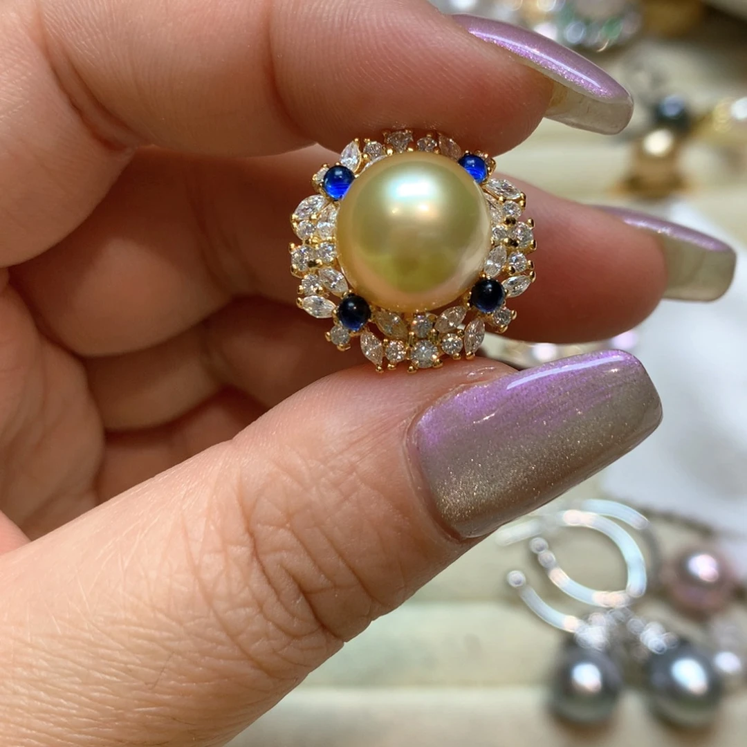 海水珍珠戒指银S925镶嵌